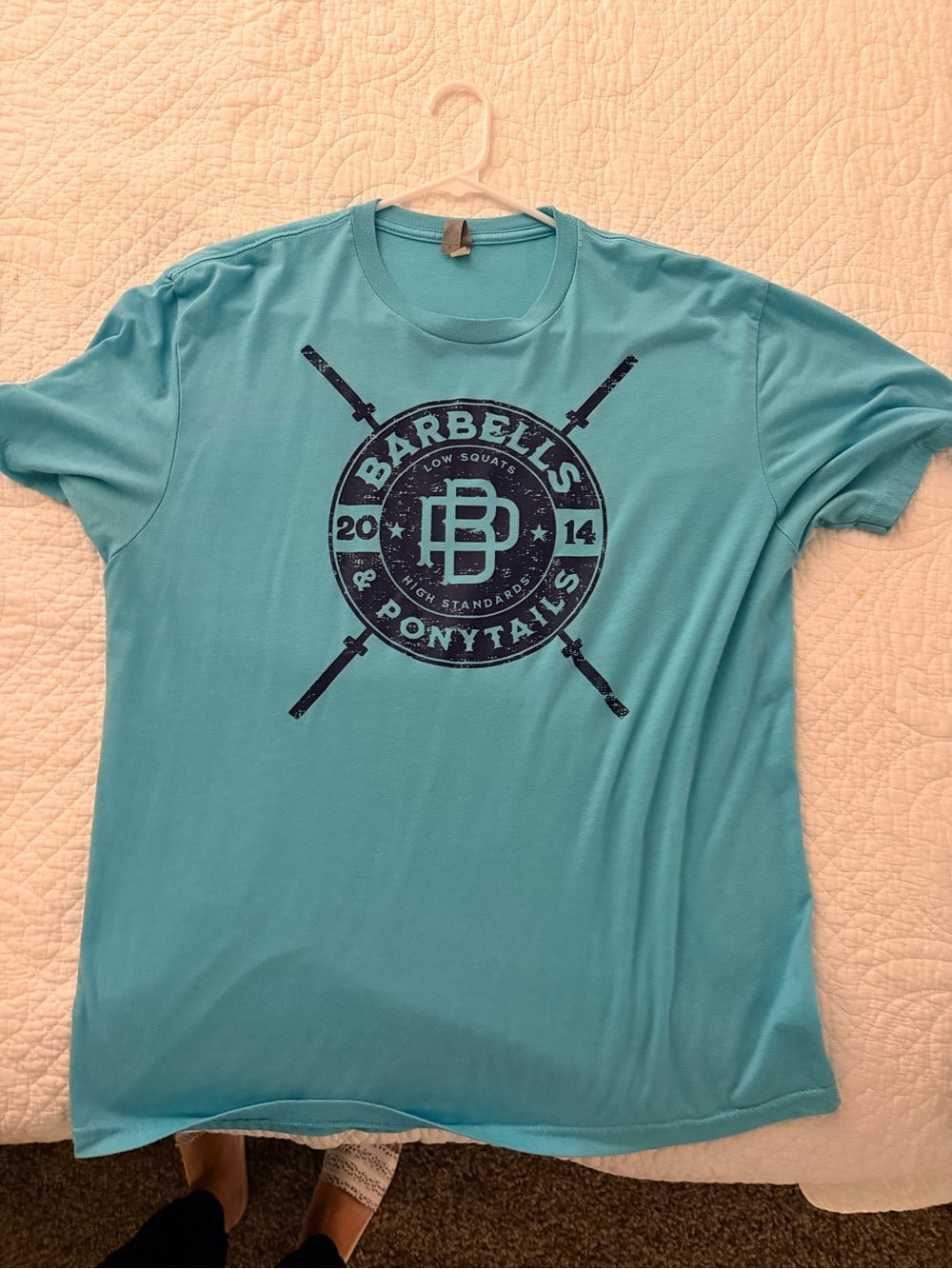 Barbells & Ponytails Aqua Logo Short Sleeve Tee